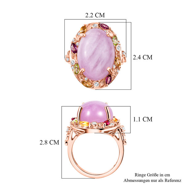 EverTrue Kunzit, Citrin, Rhodolith Granat, Peridot und Zirkon Ring - 16,30 ct. image number 6