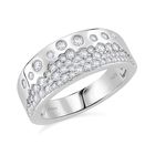 Moissanit Ring 925 Silber rhodiniert (Größe 20.00) ca. 0,76 ct