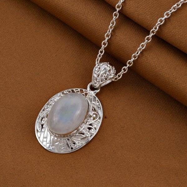 Royal Bali - Regenbogen Mondstein-Anhänger, 925 Silber ca. 13.00 ct image number 2