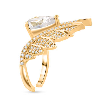 Wei&szlig;er Zirkonia Ring Nickelfreies Messing (Gr&ouml;&szlig;e 20.75)