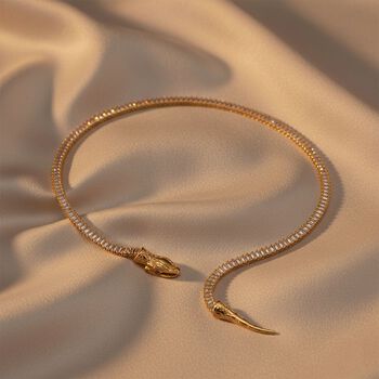 Flexible Kristall-Schlangenkette, vergoldet