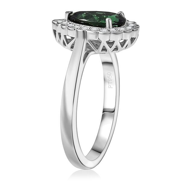 RHAPSODY AAAA Pirineu Lagoon Turmalin und Diamant Ring in 950 Platin - 1,50 ct. image number 3