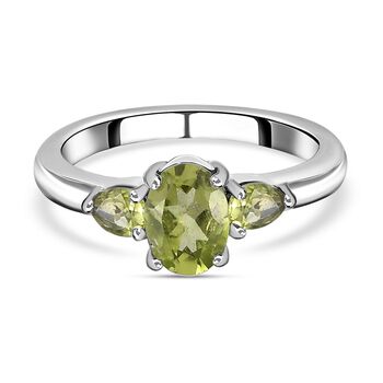 Nat&uuml;rlicher Peridot Ring, Edelstahl (Gr&ouml;&szlig;e 16.00) ca. 3,06 ct