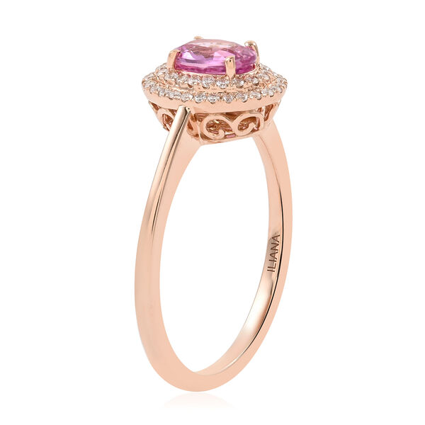 ILIANA AAA rosa Saphir und Diamant-Ring, SI G-H, 750 Ros&eacute;gold  ca. 1,25 ct image number 3