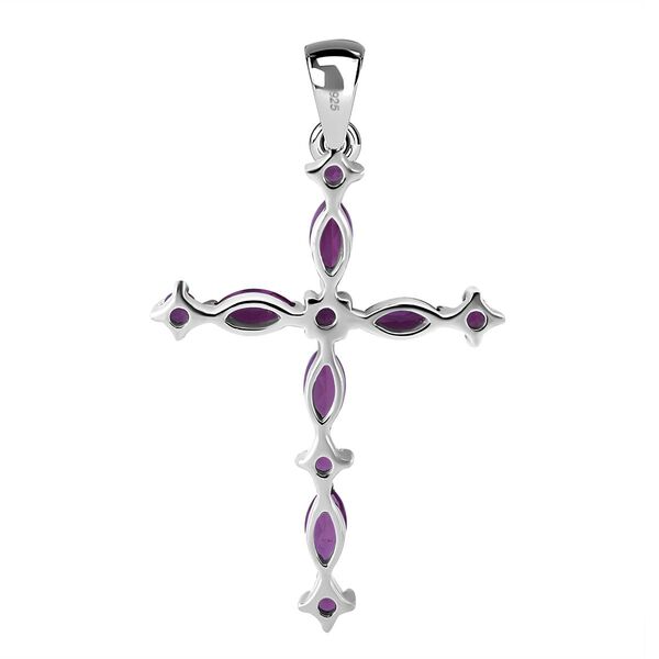 Rhodolith Granat Anh&auml;nger 925 Silber rhodiniert ca. 1.75 ct image number 3