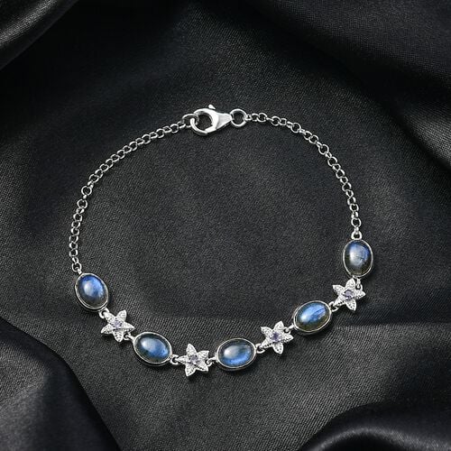 D'Joy AAA Labradorit, Iolit Armband ca. 19 cm 925 Silber rhodiniert ca. 7,15 ct. image number 1