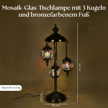 Mosaik Tischlampe mit Sockel