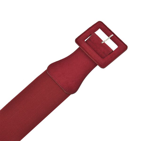 Stretchgürtel mit Schnalle aus Kunstwildleder, rot image number 3