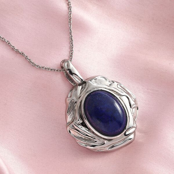 Strukturierter Lapislazuli-Anh&auml;nger mit 50cm Kette - 15 ct. image number 2
