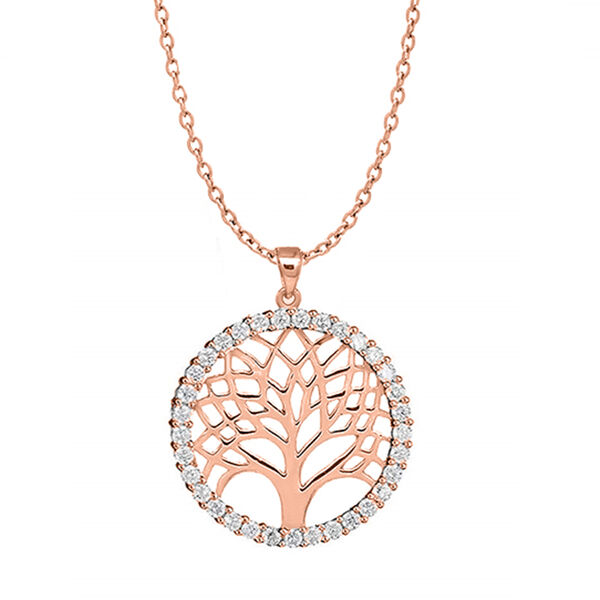 LUSTRO STELLA - Zirkonia Lebensbaum Anh&auml;nger mit Kette