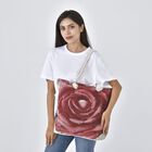 Jacquard gewebte Jute-Tasche mit Rose Design, 42x34 cm, Rose image number 1