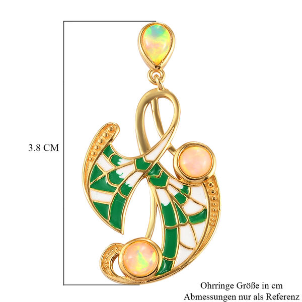 Nat&uuml;rliche, &Auml;thiopische Opal-Ohrringe, 925 Silber vergoldet ca. 1,73 ct image number 6