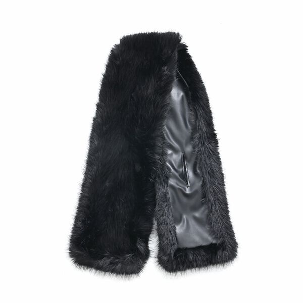 Schal mit Kunstfell in Felloptik, Einheitsgröße, Schwarz image number 3