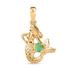 Gemfields Kagem Sambischer Smaragd Anhänger 925 Silber 750 Gelb Vergoldet ca. 0.20 ct