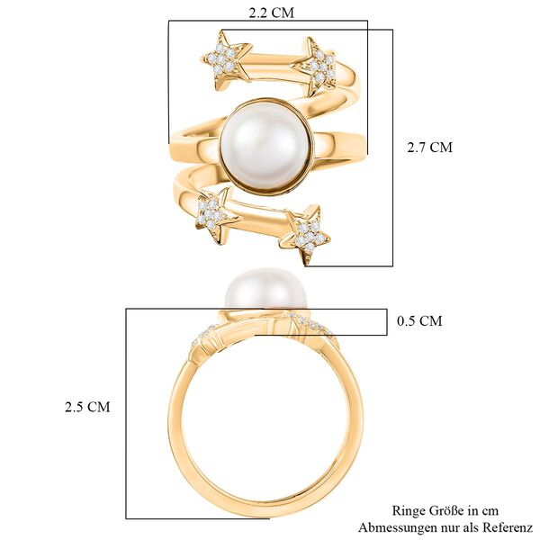 EverTrue S&uuml;&szlig;wasserperle und Zirkon Ring image number 7