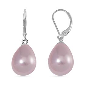 Rosa Muschelkernperle Ohrringe 925 Silber rhodiniert