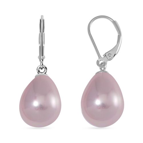 Rosa Muschelkernperle Ohrringe 925 Silber rhodiniert image number 0