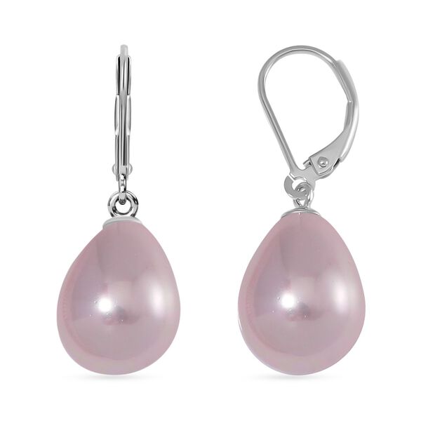 Rosa Muschelkernperle Ohrringe 925 Silber rhodiniert image number 0
