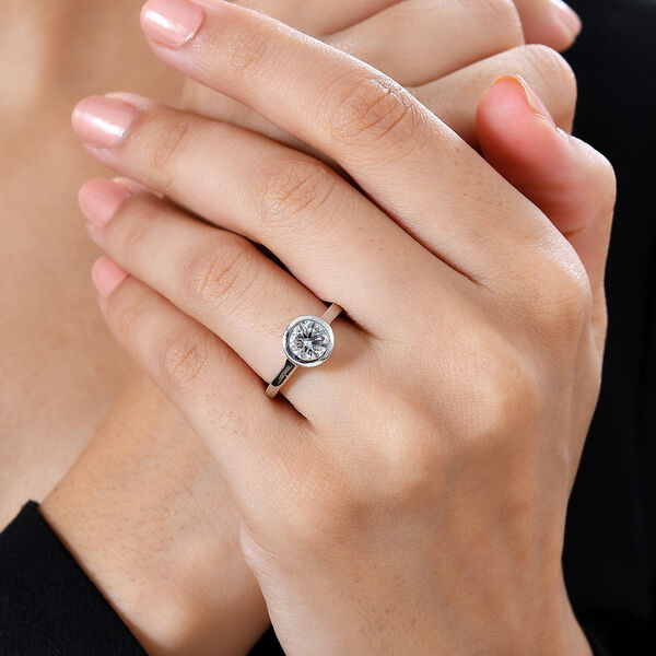 Moissanit Ring, 925 Silber rhodiniert - 1,19 ct. image number 3