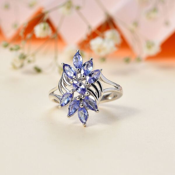 Tansanit Ring 925 Silber rhodiniert (Größe 20.00) ca. 1,25 ct image number 2