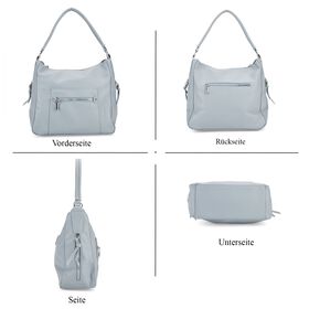 Crossbody-Tasche mit mehreren Reißverschlusstaschen, 31x13x28 cm, Blau