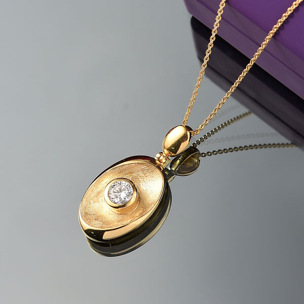 Moissanit Anh&auml;nger mit 50cm Kette - 0,43 ct. image number 2
