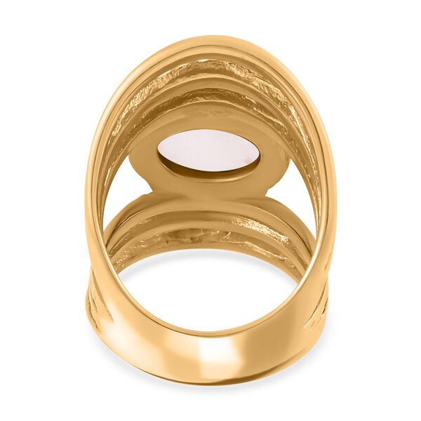 Rosa Quarz Ring 316L Edelstahl, vergoldet, (Größe 16.00) ca. 5.00 ct image number 6