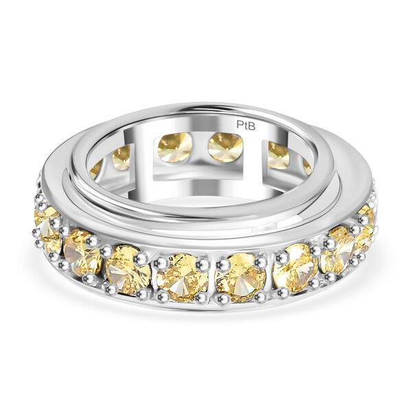 Gelber Zirkonia-Spinning-Ring - 7,47 ct. image number 4