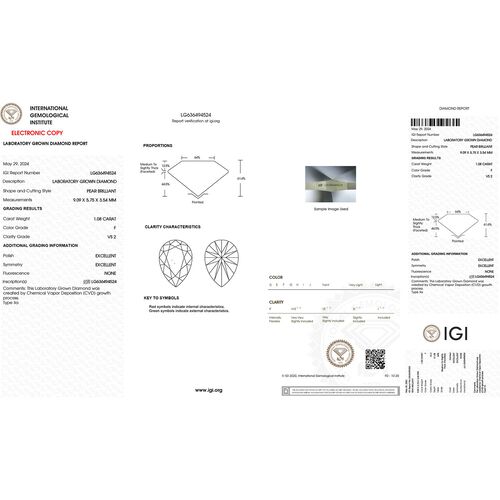 LUXURIANT DIAMOND- IGI zertifizierter VS-EF Labor Diamant Ring - 1 ct. image number 7
