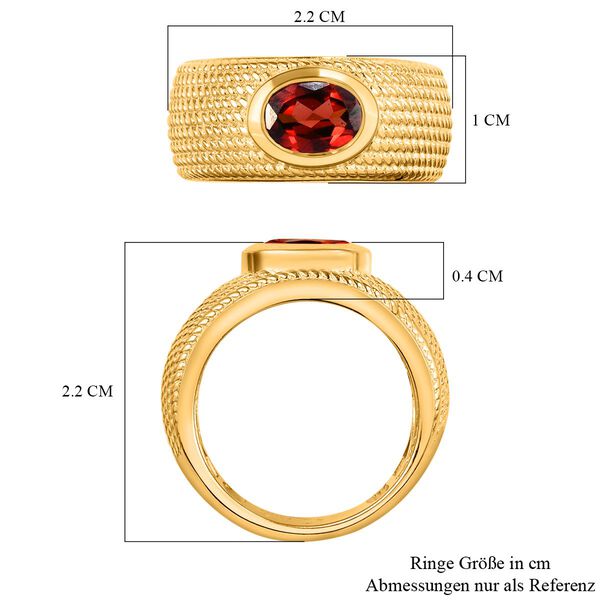 Roter Granat-Solit&auml;r-Ring in Goldton, 1,49 ct. image number 7