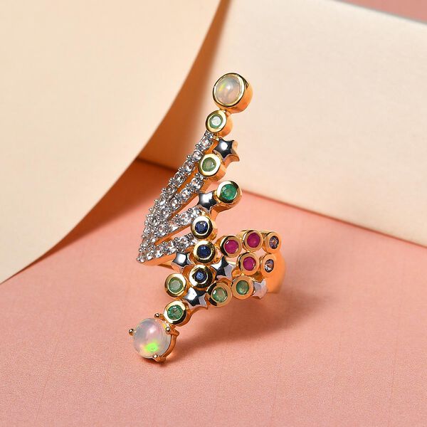 GP Celestial Dream Kollektion- nat&uuml;rlicher, &auml;thiopischer Welo Opal und mehrfarbiger Edelstein-Ring - 2,71 ct. image number 2