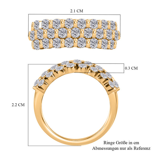 LUSTRO STELLA Hergestellt mit ZIRKONIA Cluster Ring 925 Silber 585 Vergoldet (Gr&ouml;&szlig;e 16.00) ca. 2,25 ct image number 7