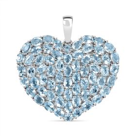 D’joy Himmelblauer Topas Anhänger 925 Silber rhodiniert ca. 14.27 ct