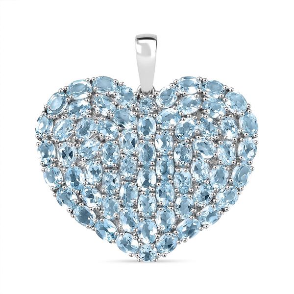 D’joy Himmelblauer Topas Anhänger 925 Silber rhodiniert ca. 14.27 ct image number 0