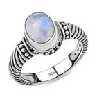Regenbogen Mondstein Ring, 925 Silber,(Größe 17.00), ca. 2.25 ct