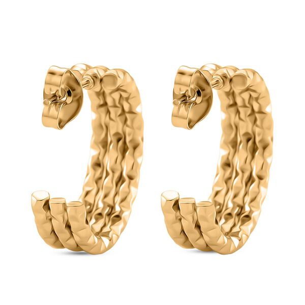 316L Edelstahl Ohrringe, ca. 6,00g, goldfarben image number 4