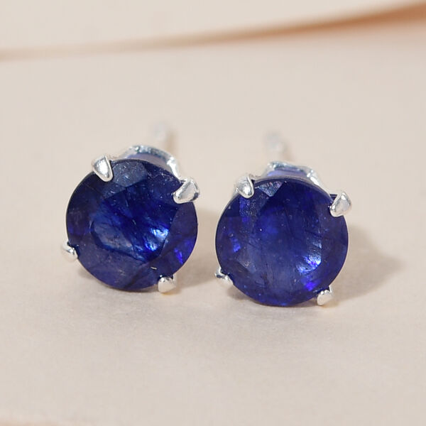 Masoala Saphir-Ohrstecker, (Fissure gef&uuml;llt), 925 Silber ca. 1.51 ct image number 2