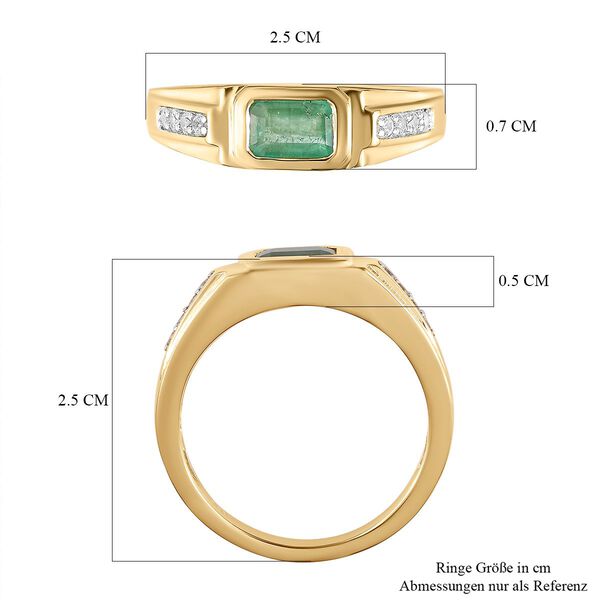 Kagem sambischer Smaragd und Zirkon-Ring - 1,09 ct. image number 7