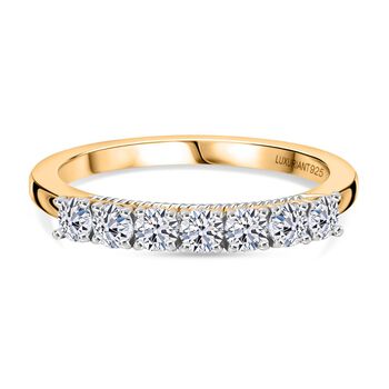 LUXURIANT SI-GH Labor Diamant Ring, 925 Silber 750 Gelbgold Vermeil - 0,50 ct.