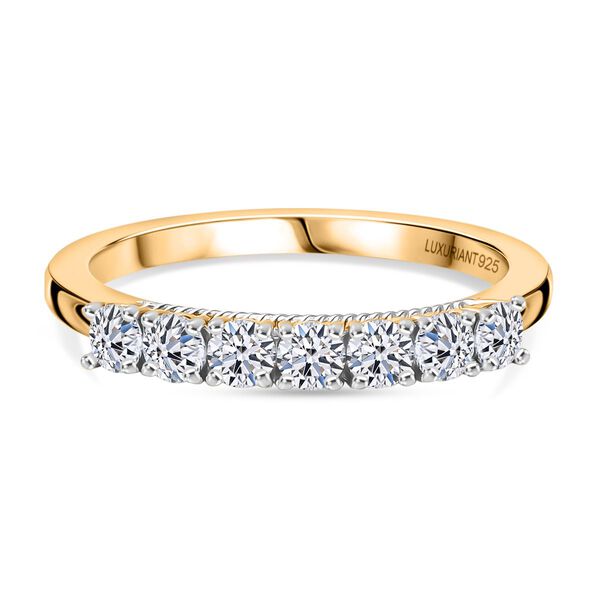 LUXURIANT SI-GH Labor Diamant Ring, 925 Silber 750 Gelbgold Vermeil - 0,50 ct.