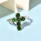 Natürlicher Chromdiopsid Ring 925 Silber platiniert  ca. 1,15 ct image number 1