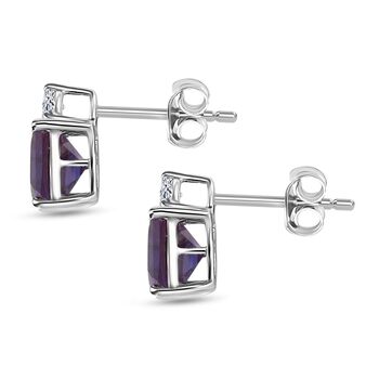 LUXURIANT DIAMOND - AAA Lab Grown Alexandrit, Lab Grown Diamant Ohrringe 417 Gold ca. 3.15 ct