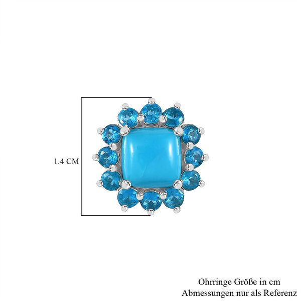 AA Sleeping Beauty T&uuml;rkis und Neon Apatit Ohrringe - 4,96 ct. image number 5