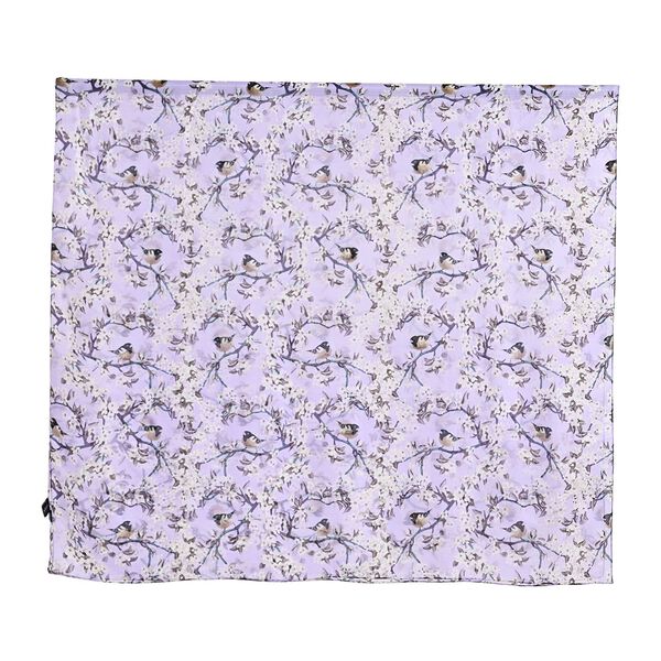  LA MAREY signature 100% silk scarf110*195cmweight:40gcolor:purple based with floral patternsMaterial:100% Mulberry silk image number 6