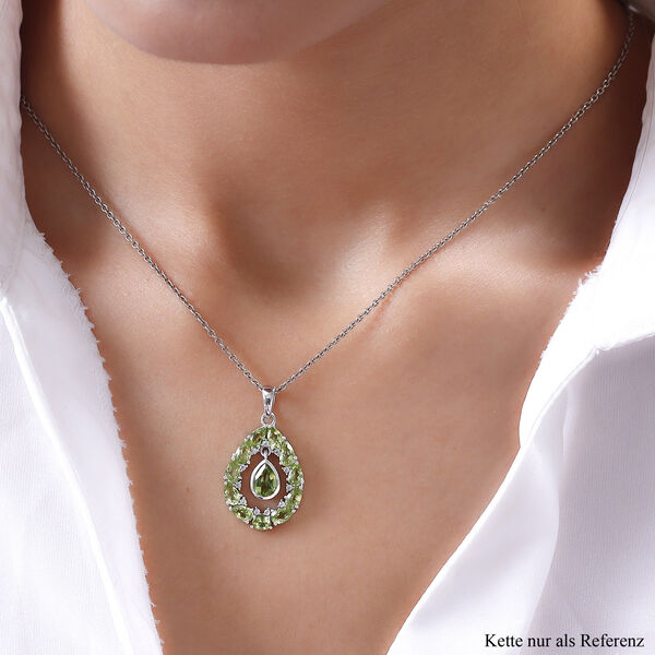 Nat&uuml;rlicher Peridot-Anh&auml;nger in Silber, 3,32 ct. image number 2