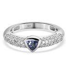 Tansanit und Zirkon Ring 925 Silber platiniert  ca. 0,78 ct image number 0