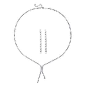 Weißer Zirkonia Schmuckset Reines Messing ca. 2.05 ct