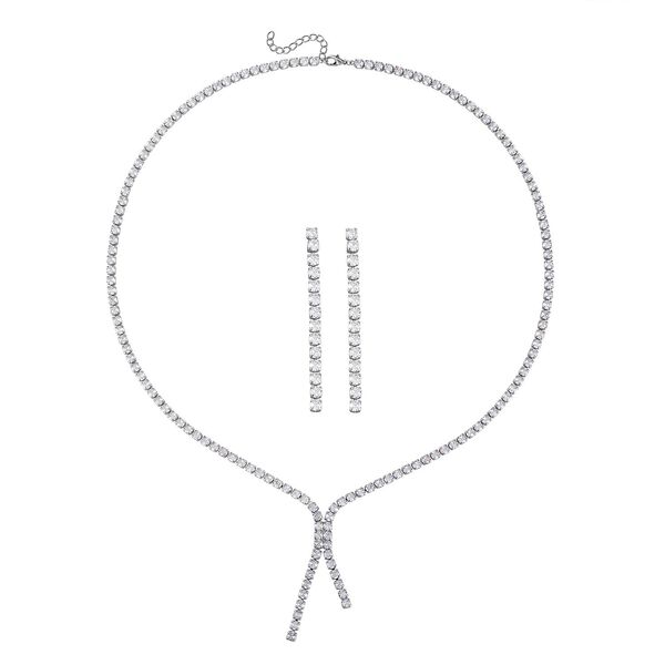 Weißer Zirkonia Schmuckset Reines Messing ca. 2.05 ct image number 0