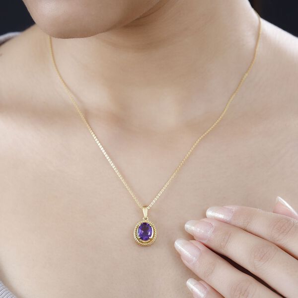 Afrikanischer Amethyst Anh&auml;nger Messing  ca. 1.64 ct image number 3