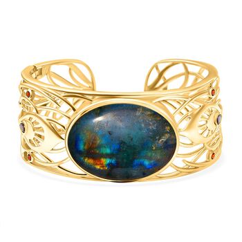 Labradorit und Multi-Edelstein-Armreif, 19 cm - 84,95 ct.